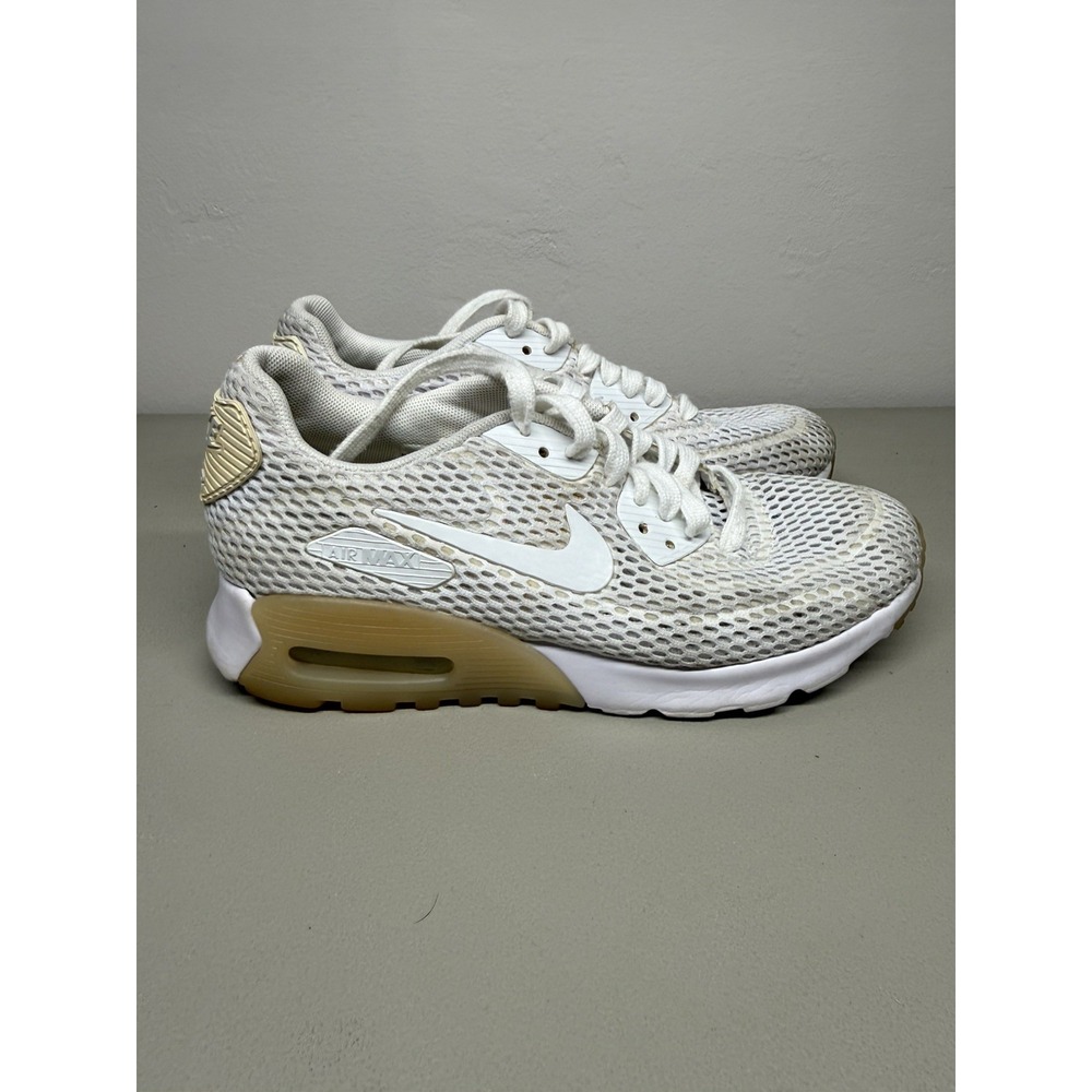 Nike Air Max 90 Ultra Breathe Womens 6.5 White Pure Platinum 725061-104 Mesh